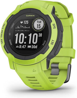 Garmin Instinct 2 45 mm groen met een groene siliconen polsband