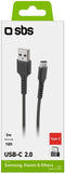 SBS TECABLETC3MTK - USB-A - USB-C 3m kabel - Snelladen en gegevensoverdracht - Zwart