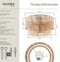tectake® Plafondlamp Lignea Lux - Hanglamp Boho stijl - Ø45 x 27,5 cm - Jute lampenkap - 40W - Decoratieve sfeerlamp