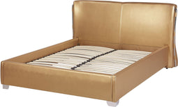 PARIS - Tweepersoonsbed - Goud - 140 x 200 cm - Leer