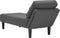 vidaXL - Chaise - longue - met - kussen - corduroy - stof - donkergrijs