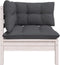 vidaXL - 3-delige - Loungeset - met - kussens - massief - grenenhout - wit