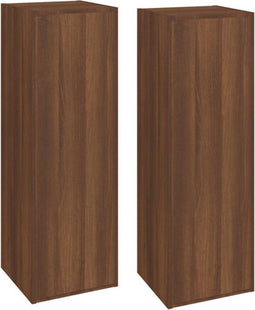 vidaXL - Tv-meubelen - 2 - st - 30,5x30x90 - cm - bewerkt - hout - bruin - eikenkleur