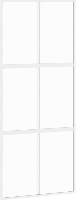 vidaXL - Schuifdeur - 90x205 - cm - gehard - glas - en - aluminium - wit