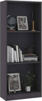 vidaXL - Boekenkast - met - 3 - schappen - 40x24x109 - cm - bewerkt - hout - grijs
