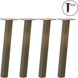 vidaXL - Salontafelpoten - 4 - st - 42 - cm - staal - naturel