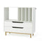 Coast Platenspeler Meubel Wit – Retro Vinylkast met 4 Platenvakken en 2 Lades – 91 x 36 x 87 cm