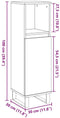 vidaXL - Badkamerkast - 30x30x100 - cm - bewerkt - hout - betongrijs