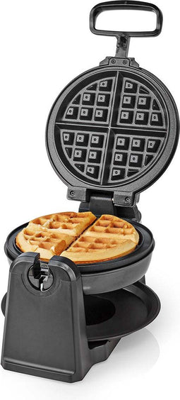 Nedis Wafelijzer - Belgische wafels - 17 cm - 1000 W - Automatische temperatuurregeling - ABS / Roestvrij Staal