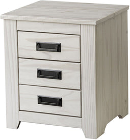 Nachtkastje Alexandra House Living Wit Metaal Dennenhout 43 x 50 x 32 cm 3 lades