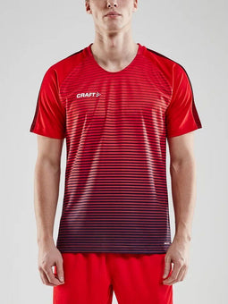 Craft Pro Control Stripe Shirt - Korte Mouw - Ergonomisch ontwerp - Rood / Marine