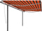 vidaXL - Luifel - automatisch - uittrekbaar - met - palen - 6x3 - m - oranje - en - bruin