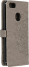 Hoesje Met Pasjeshouder Geschikt voor Motorola Moto E6 Play - Mandala Bookcase - Grijs