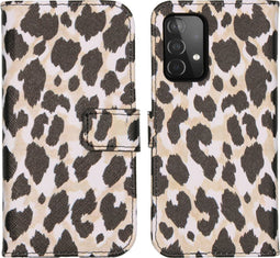 iMoshion Hoesje Geschikt voor Samsung Galaxy A52 (4G) / A52s / A52 (5G) Hoesje Met Pasjeshouder - iMoshion Design Softcase Bookcase - Goud / Zwart / Golden Leopard