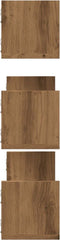 vidaXL - Wandschappen - 3 - st - 80x18x18 - cm - bewerkt - hout - artisanaal - eiken