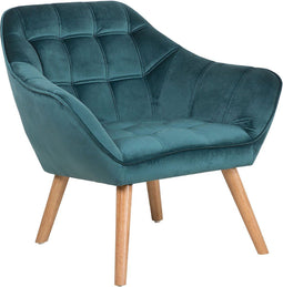 Beliani KARIS - Fauteuil - Blauw - Fluweel