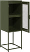 vidaXL - Dressoir - 36x39x107 - cm - koudgewalst - staal - olijfgroen