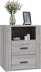 vidaXL - Nachtkastje - 50x36x60 - cm - bewerkt - hout - grijs - sonoma - eikenkleurig