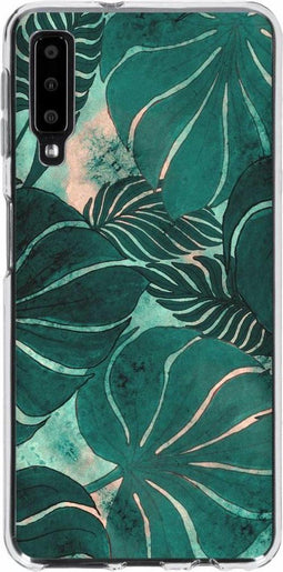 Hoesje Siliconen Geschikt voor Samsung Galaxy A7 (2018) - Design Backcover siliconen - Meerkleurig / Monstera