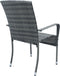 Juskys Yoro - Tuinstoelen - 4-delig - Stapelbaar - Grijs (4 stuks)