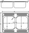 vidaXL - Gootsteen - met - dubbele - bak - 800x600x155 - mm - roestvrij - staal - zilver