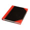 Notitieboek zwart/rood A6 lijn 70gr 96vel | 144 stuks