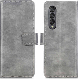 iMoshion Hoesje Geschikt voor Samsung Galaxy Z Fold 3 Hoesje Met Pasjeshouder - iMoshion Luxe Bookcase - Grijs