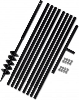 vidaXL - Grondboor - 100 - mm - met - 9 - m - verlengstuk - Staal