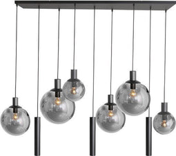 Steinhauer Bollique - hanglamp - 9-lichts - zwart - E27 GU10