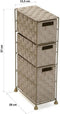 Gemakkelijk verplaatsbare meubels Versa 19487083 Beige 28 x 57 x 15,5 cm 3 lades