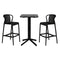 Tafel met twee stoelen Home ESPRIT Zwart Metaal Polypropyleen 60 x 60 x 102 cm