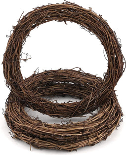 Doe-Het-Zelf Feest: Set van 3 Retro Wijnstok Kransen - Natuurlijke Decoratie voor Huwelijk, Kerst, en Meer - 30cm
