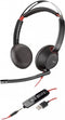 Plantronics Blackwire C5220 - Telefoonheadset - Noise Cancelling - Zwart/Rood