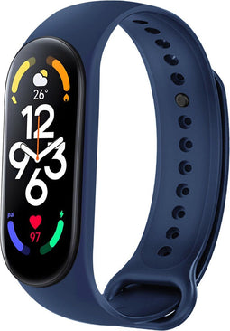 iMoshion Bandje Geschikt voor Xiaomi Mi Band 7 - iMoshion Siliconen band inkliksysteem ronde sluiting - Blauw