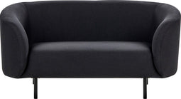 LOEN - Tweezitsbank - Zwart - Polyester