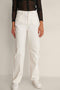 NA-KD Wide Leg Raw Hem - Dames Jeans - Maat 36 - Gebroken wit