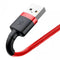 Baseus CALKLF-C09 - USB/Lightning kabel - 1,5A snelladen - Rood