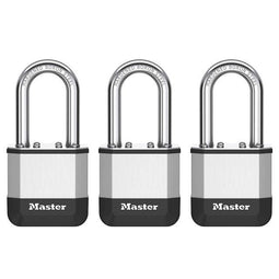 Masterlock Elite - Hangslot 45 mm - Lange beugel - Zilver (3 st)
