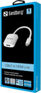 Sandberg 136-12 - USB-C naar HDMI Link - 4K resolutie - Wit