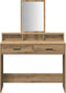 vidaXL - Kaptafel - met - Lades - - - Artisan - Eiken, - 100x41x140 - cm