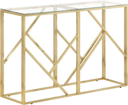 vidaXL - Wandtafel - roestvrijstaal - en - gehard - glas - goudkleurig