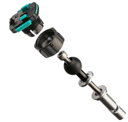 Ultimate Addons motor Balhoofd montagesteun met 1"bol + 3 prong adapter 10.0 - 13.3mm