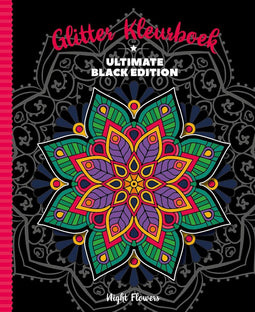 Ultimate black Glitterkleurboek - Night Flowers