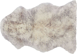 ULURU - Schapenvel - Grijs/Wit - 65 x 110 cm - Schapenvacht
