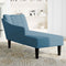 vidaXL - Chaise - longue - met - rechterarmleuning - fluweel - blauw