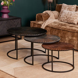 Salontafel set modern - Salontafel Kris - Salontafels aluminium 70 cm