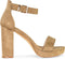 POSH by Poelman LAAR - Dames Sandalen met hak - Imitatiesuède - Beige - Maat 40