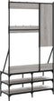 vidaXL - Kledingrek - met - schoenenrek - 100x40x184cm - grijs - sonoma - eikenkleur