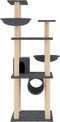 vidaXL - Kattenmeubel - met - sisal - krabpalen - 141 - cm - donkergrijs