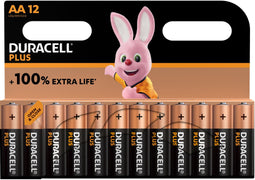 Duracell PLUS AA - Alkaline Batterijen - Tot 100% langere levensduur - Zwart (12 stuks)